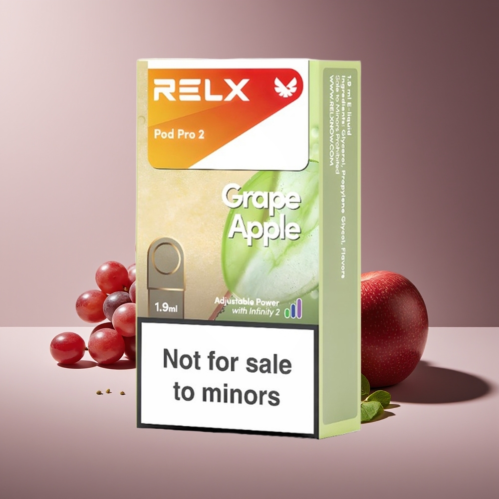 Relx Pod Pro 2 600 Bocanadas 1.9ml 3 Modos Uva Manzana