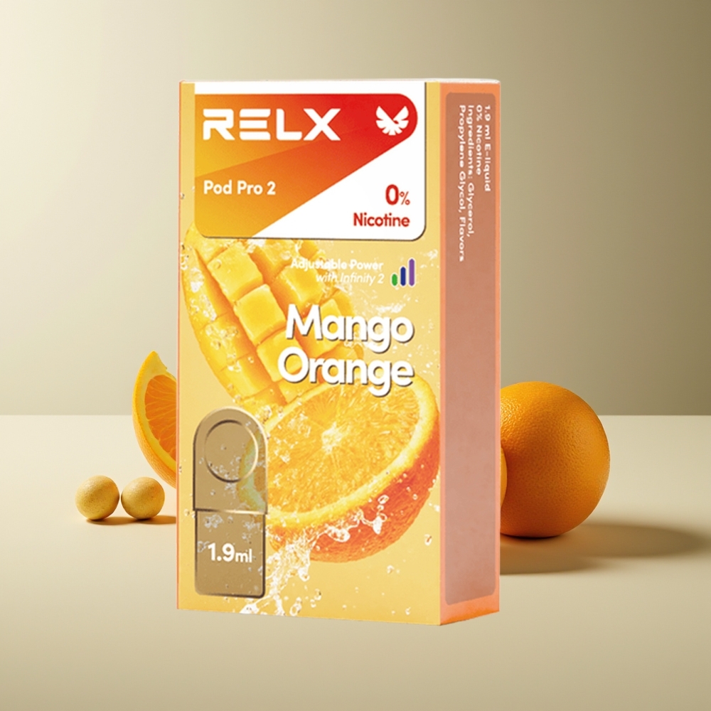 Relx Pod Pro 2 600 Caladas 1.9ml 3 Modos Mango Naranja