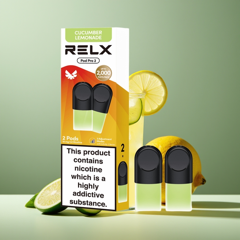 Relx Pod Pro 2 600 Caladas 1.9ml Modo Eco/Smooth/Boost Bebida-Pepino Limonada